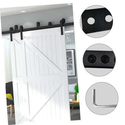 Two Sets Barn Door Track Stopper Connectors With Four Hole Flat Mending Plates for smooth angle track rail installation