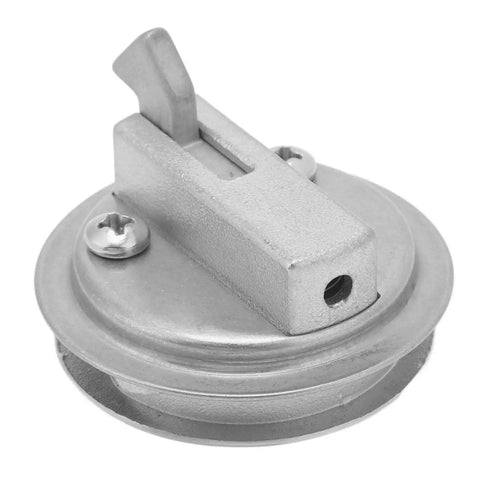 Boat cam flush-mount pull handle, 316 stainless steel, round base