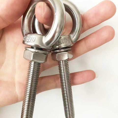 Heavy Duty M10 Shoulder Eyebolt Set Two Pack With Nuts And Washer, Stainless Steel Lifting Ring Eyebolt For Hoisting And Securing Loads