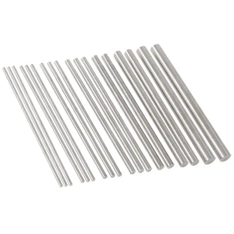 Sturdy Stainless Steel Solid Round Lathe Bar Stock Set for DIY Craft Projects with 18 Pcs Assorted Diameters, rust resistant and durable