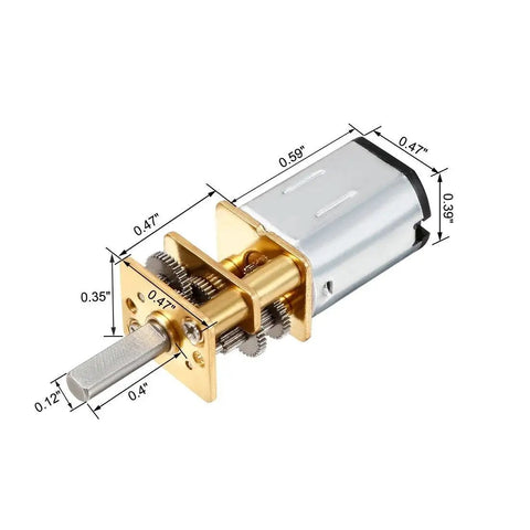 Ultra Tiny DC Gear Motor 6V 10RPM Micro Speed Reducer Gearbox for RC Robots and DIY Projects with D Shape Shaft and Metal Box