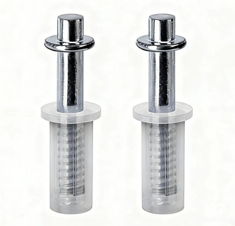 Spring Loaded Bifold Door Top Pivot Set, 2 Pcs Closet Door Hardware Repair Part for 1 1/8 to 1 3/8 Inch Doors, PVC and stainless steel