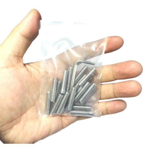 20-Piece 1/4-20 By 1 Inch Stainless Steel Hex Socket Set Screws With Allen Head Grub Style 304 Stainless Steel Includes 1/8 Inch Allen Wrench