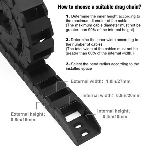 Rugged Nylon Cable Carrier 1 Meter Drag Chain For CNC Machines With End Connector Built To Last From PA66