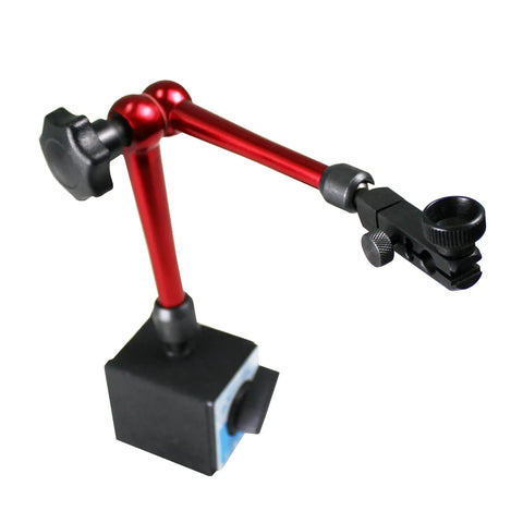 Heavy Duty Magnetic Base Test Indicator Holder With Digital Level And Adjustable Metal Tool Stand, 14 Inch Height, 8mm Clamping Hole
