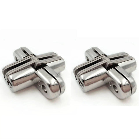 2-Piece Go-To Hidden Cross Hinge Set For Cabinets And Folding Doors, stainless steel, invisible concealed hinge, side view