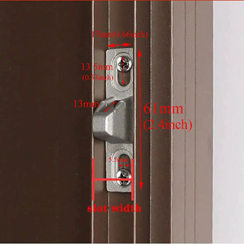 Lyot Sliding Door Keeper And Lock Set For Glass Doors 2.4X0.65 Inch Sliding Patio Door Latch Hardware With Mounting Screws