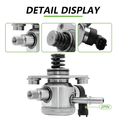 Detail view of Chevrolet High Pressure Fuel Pump 12641847 for 2010-2017 models like Equinox, Malibu, Impala, GMC Terrain, Buick LaCrosse.