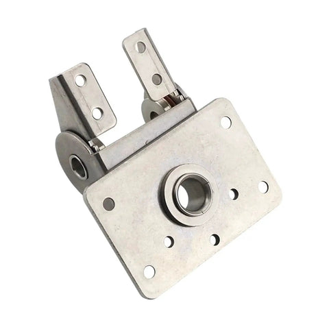 Dual-axis damping torque hinge, 304 stainless steel with square mounting plate