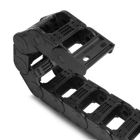 25x50Mm Inner Height And Width Drag Chain Cable Carrier Bridge Type For DIYers And Makers, 39.3 Inch Length Black PA66 Nylon