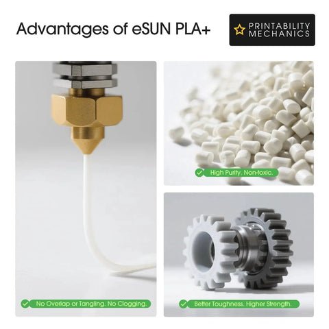 Close-up of 3D printer nozzle with bone white filament, PLA Plus 1.75mm 1kg Bone White Filament For 3D Printers High Precision.