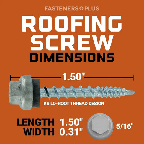 Micro Bit ZXL WoodBinder Self Drilling Screws For Metal To Wood Size Ten By One And One Half Inch Galvanized With EPDM Washer