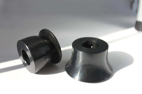 Anti Rust Pro Grade Bead Roller Radius Dies Set for 22mm shaft shown in black oxide finish with 45# steel material, close-up view.