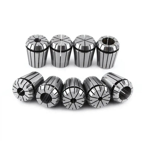 Pro Grade Metric Collet Set 18 Pc With 2 Morse Taper Chuck And 9 Pc Spring Collets CNC Engraving Tool Kit, made from 65Mn steel.