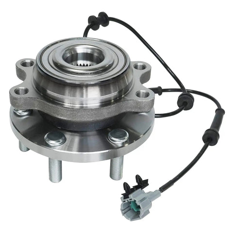 Two Front Wheel Bearing Hubs Assembly Kit Direct Replacement For 2005 Through 2019 Nissan Frontier Pathfinder Xterra And Suzuki Equator 4WD Only Includes Two Front Hubs With Six Bolt ABS Sensor Compatible For Front Axle Replacement