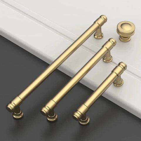 Champagne Bronze Cabinet Pulls 10 Pack Heavy Duty Solid Kitchen Drawer Handles 5 Inch Hole Center 128mm Durable Metal Hardware displayed