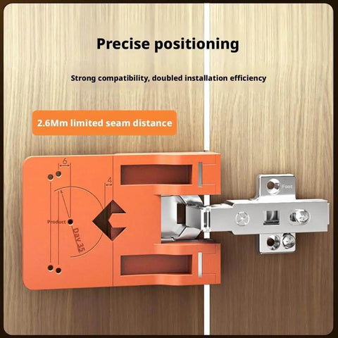 Cabinet Door Hinge Spacer With Scale For Precise Alignment And Quick Mounting, 2.6mm Gap Tool installation view