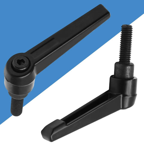2 Pack Adjustable Clamping Lever Knobs M8 X 25mm Male Thread Push Button Ratchet Levers, black handle and bolt shown separately