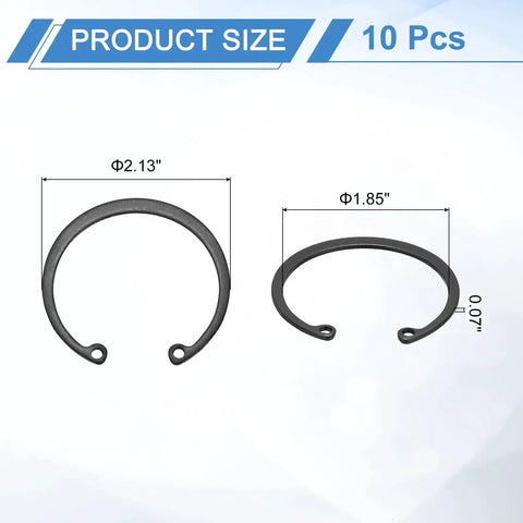 Ten Pack Internal Retaining Ring Circlips 50mm Inner Diameter 65Mn Spring Steel Black C Clips For Grooved Shafts And Studs Pro Grade Durable