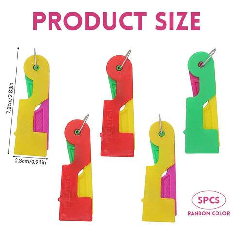 Senior Friendly Automatic Needle Threader Set For Sewing Machines in vibrant colors, pack of 5, 2.3×7.2 cm lightweight plastic