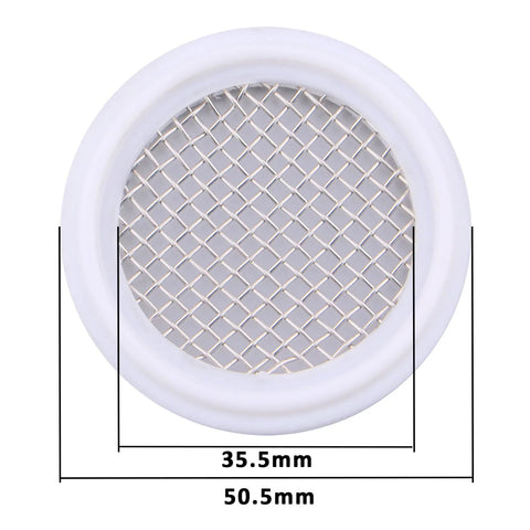 DERNORD 1.5" PTFE sanitary gasket with stainless 10-mesh screen for Tri-Clamp Clover, 50.5mm OD