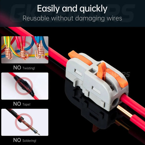 20Pcs Mini Electrical Wire Connectors For DIY Splicing Into 4 6 8 9 10 Way Butt Terminal Blocks One In Two Out Nylon Insulated