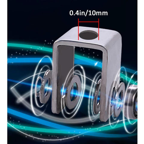 Front view of Set of 2 Heavy Duty Beefy Groove Wheels H Groove Track Wheel 304 Stainless Steel Sliding Door Roller mechanism.