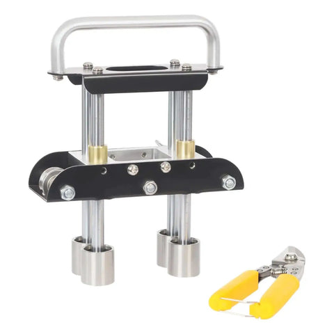 Sheet Metal Bender Tool With Manual Brake And Shears For Precise 0 To 90 Degree Bends In Iron And Aluminum, includes V roller.