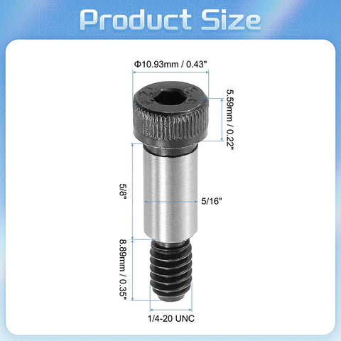 Alloy Steel Hex Socket Head Shoulder Bolts Five Eighths Inch Shoulder Length Five Sixteenths Inch Shoulder Diameter diagram