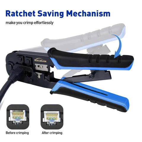 RJ45 Crimp Tool Kit For Ethernet Cabling With Network Cable Tester Wire Cutter Pliers Mini Cable Stripper And 50 Cat5e Connectors