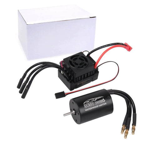 All Weather 3650 3900KV Sensorless Brushless Motor And 60A ESC Combo Set Waterproof For One Tenth Scale RC Cars And Trucks