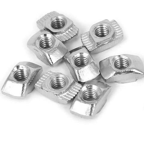 50 Pack 4040 Series M6 T Slot Nuts Hammer Head Fasteners For Aluminum Profiles Nickel Plated Carbon Steel Nut Rust Resistant Easy Install Heavy Duty T Nuts For 4040 Extrusion