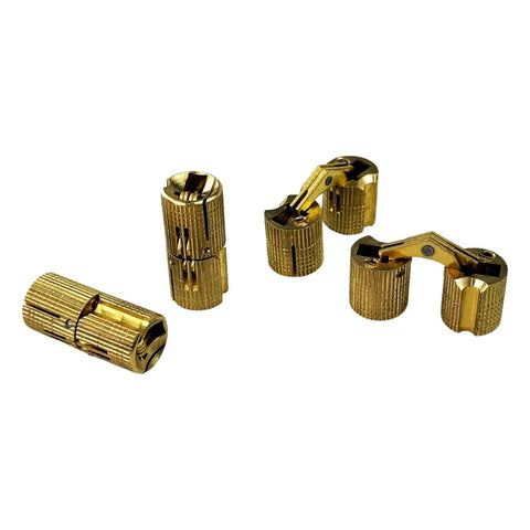 10Pcs Brass Hidden Barrel Hinges For Jewelry Boxes And Small Cabinets, 180 Degree Opening, Invisible Cabinet Hardware M14x31mm