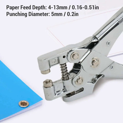 Beefy Single Hole Puncher For Paper Crafts And Office Use with 5mm die and sturdy metal construction in action punching paper