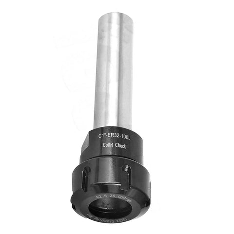 ER32 Collet Chuck C1 Long Straight Shank Holder for CNC Lathe and Milling Machines, Pro Grade Tool, 1 Inch Shank, 4 Inch Length