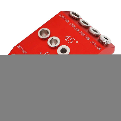 Pocket Hole Jig Drill Guide For Woodworking Pros And DIYers 30 Degree 45 Degree 90 Degree Angles Oblique Pocket Hole Jig red close-up