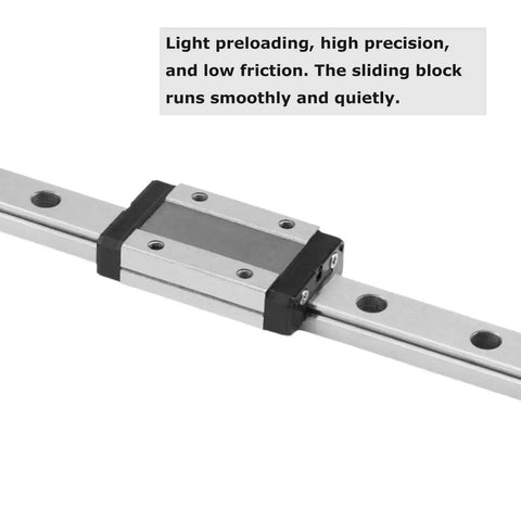 MGN12 200mm Linear Rail Guide Set With Carriage Block for DIY 3D Printers and CNC Machines, high precision, sliding block.