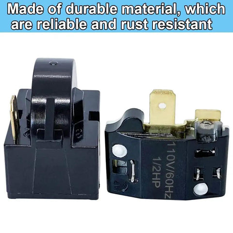 Refrigerator Starter PTC Start Relay 4.7 Ohm 1 Pin With 6750C0005P Overload Protector Replacement for LG and Vissani
