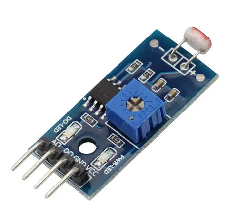 Three Pack Photosensitive Sensor Module For Light Intensity Detection With Photoresistor And LM393 Comparator Digital Output 0 1 Four Pins DC 3.3 To 5V High Sensitivity Ambient Light Detection For Do It Yourself Projects close-up view