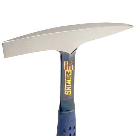 Workhorse Welding And Chipping Hammer With Forged Steel Construction And Shock Reduction Grip 14 Oz USA Made Slag Removal Tool For Welds And Metalworking Dual Sided Chisel And Precision Tip E3WC with blue grip