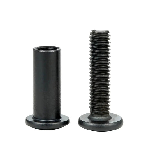 50 Pcs M6x25mm Furniture Bolts Black Hex Screws And Barrel Nuts Kit Binding Post Screws for furniture connectors bunk bed