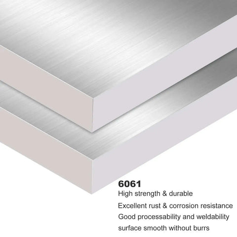 Close-up of two Four Pack 6061 Aluminum Sheets 3.9 X 3.9 X 0.47 Inch Aluminum Plate With Protective Film, finely polished and deburred