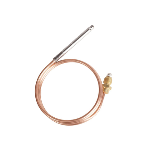 Thermocouple assembly with copper coil, stainless steel probe, brass fitting, 36-inch length