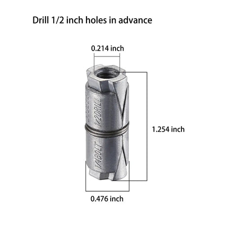 Close-up of 25 Pack Double Expansion Shield Anchors For Masonry And Concrete Zinc Plated with measurement details.