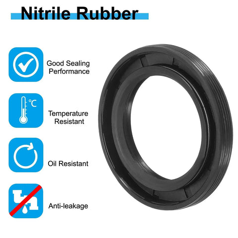 Durable Nitrile Rubber Radial Shaft Seal Set 3 Pcs 35mm x 52mm x 7mm TG4 Cross Section 70A with oil resistance