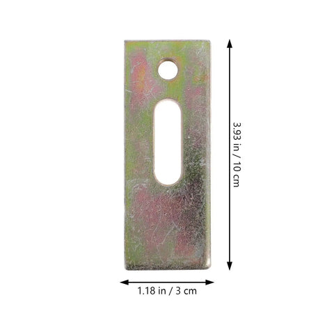 Close-up of a 3.93x1.18 inch rectangular steel plate with central cutout, a part of Beefy Heavy Duty Router Clamps Workholding Hold Down Clamp Kit