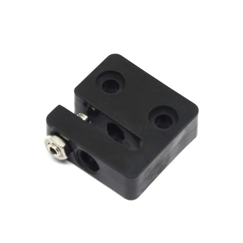 Black anti-backlash nut block for 8mm T8 lead screw, two mounting holes, CNC/3D printer use