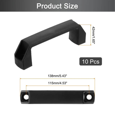 Ten Pack Rectangular Plastic Pull Handles With 115mm Center Hole For Cabinets And Drawers Luggage Mechanical Equipment