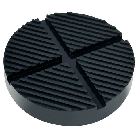 Universal Floor Jack Pad Adapter For Pinch Welds And Side Rail Protection, 125 mm rubber pad with grooves, front view