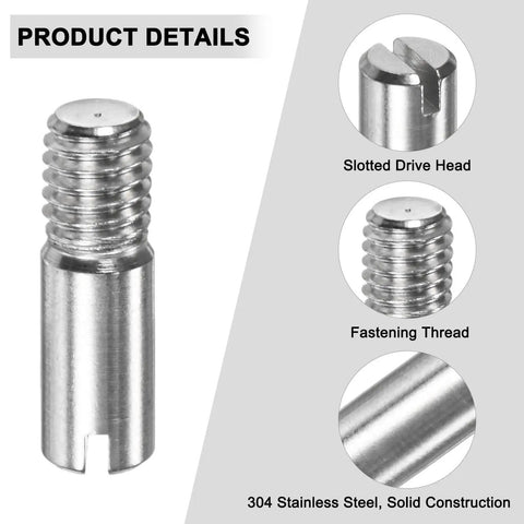 20 Pack M6 20mm Slotted Cylindrical Dowel Pins In 304 Stainless Steel External Thread Locating Pins For Metal Equipment And Woodworking Projects Parallel Pins Heavy Duty Pro Grade Precision